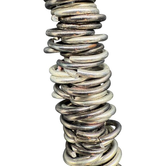 Vintage Coiled Piano Wire Statement Necklace Silver Tone Edgy Ethnic - Picture 3 of 4